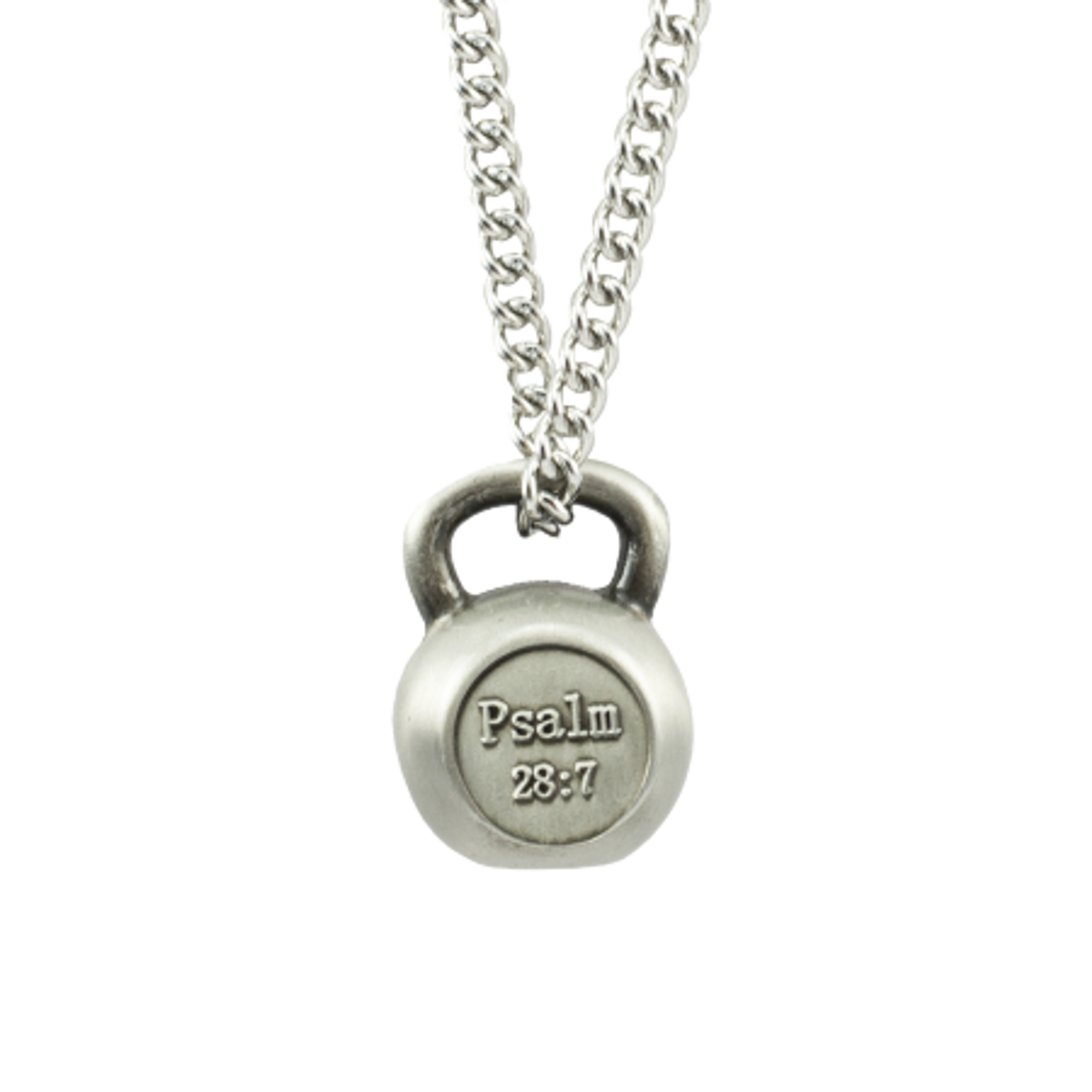 Psalm 28:7 Kettlebell Necklace (CLEARANCE)