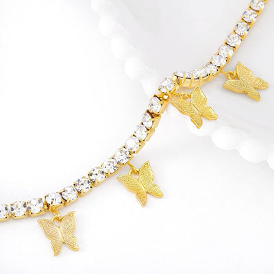 Butterfly Gold Tennis Necklace (CLEARANCE)